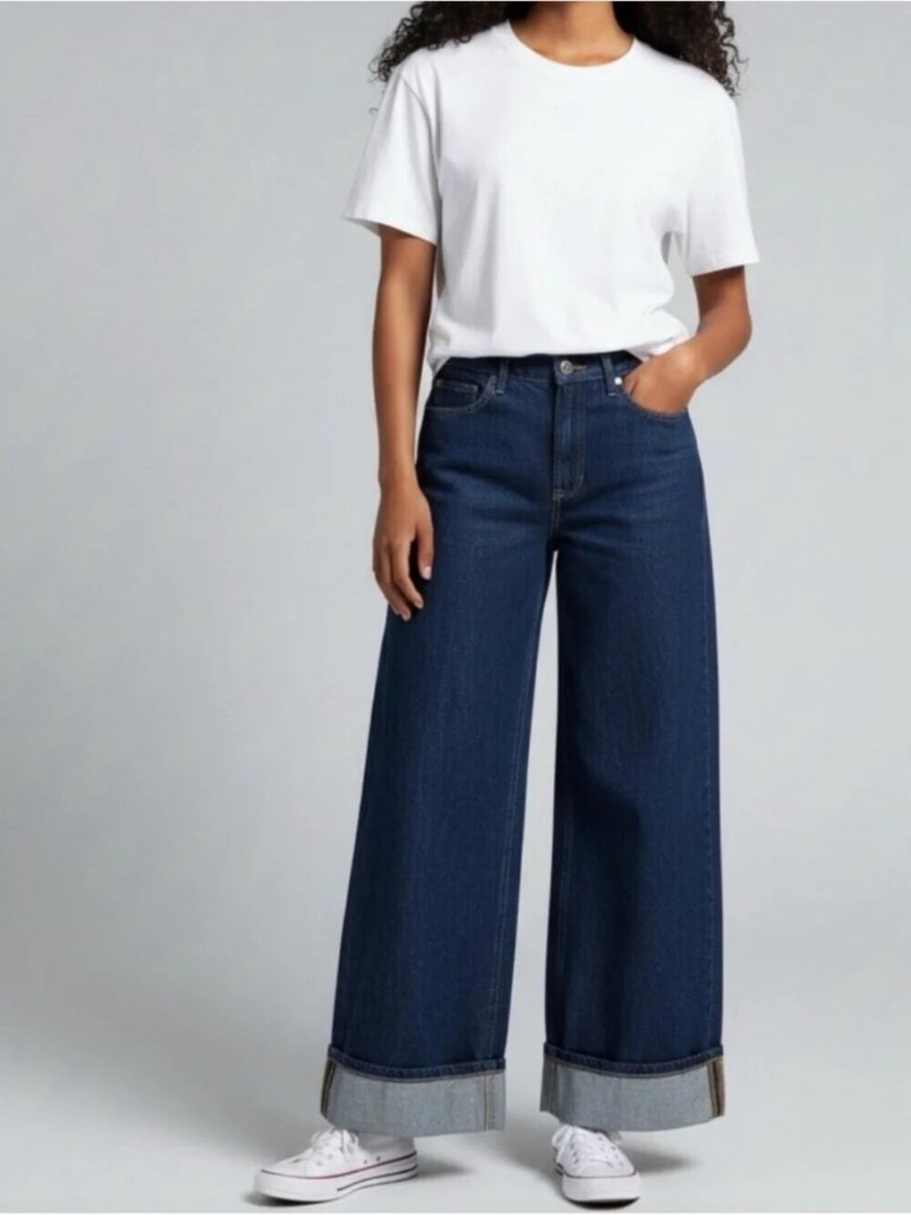 NWOT Joe's Wide Leg Hackney Jeans High Rise Ankle Length Cuffed 100% Cotton 24